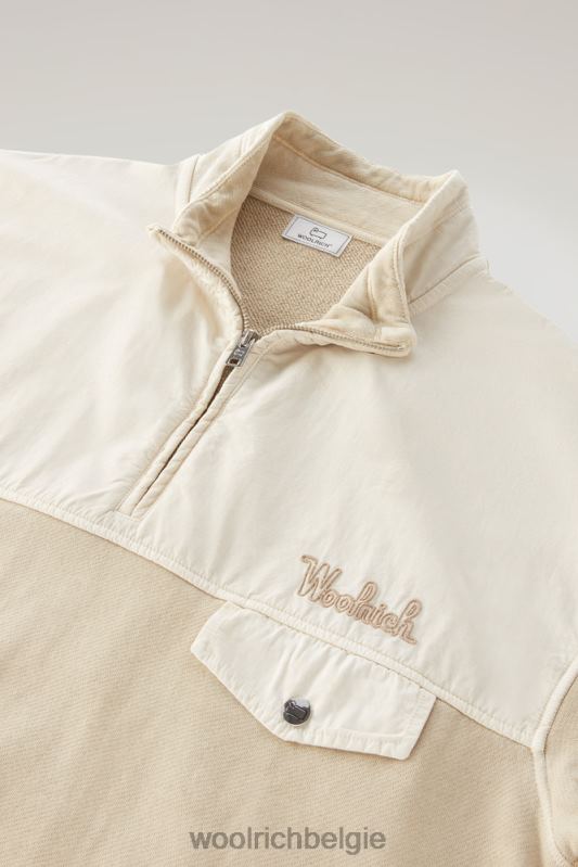 sweatshirt van kledinggeverfd katoen en popelinekatoen Woolrich Heren 8TTN0466 strandzand kleding