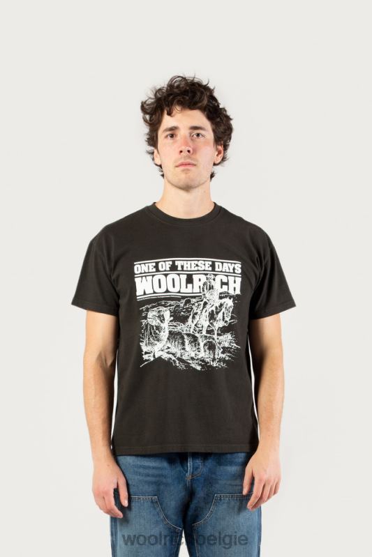 t-shirt van puur katoen-een dezer dagen Woolrich Heren 8TTN0593 vervaagd zwart kleding