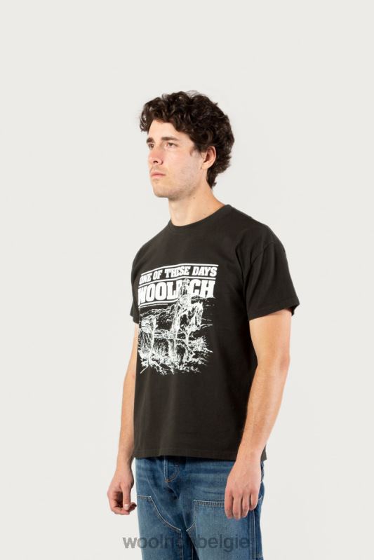 t-shirt van puur katoen-een dezer dagen Woolrich Heren 8TTN0593 vervaagd zwart kleding