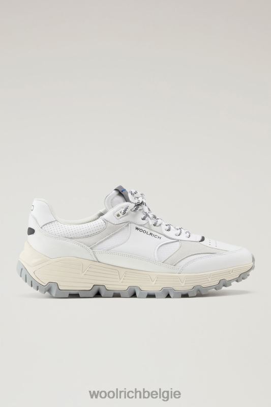 technische sneakers van zacht leer met suède inzetstukken Woolrich Heren 8TTN0583 Wit wit schoenen
