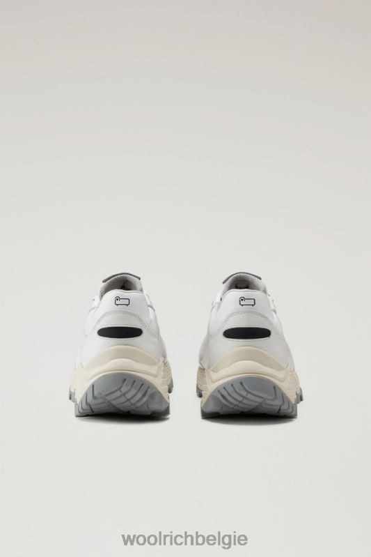 technische sneakers van zacht leer met suède inzetstukken Woolrich Heren 8TTN0583 Wit wit schoenen