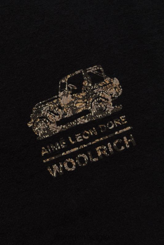 terrein-T-shirt met grafische print op de achterkant - Aime Leon Dore Woolrich Heren 8TTN0759 zwart kleding