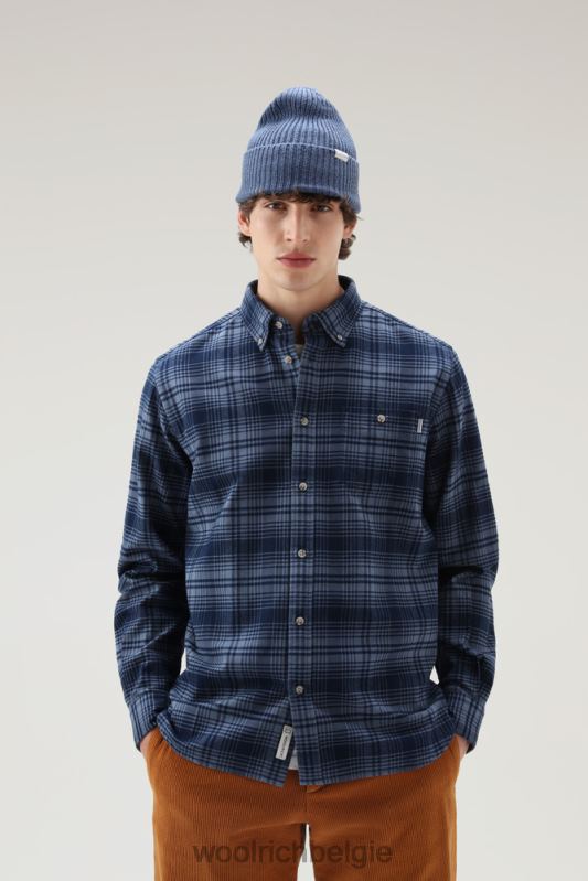 traditioneel flanellen geruit overhemd Woolrich Heren 8TTN0644 blauwe jacht kleding