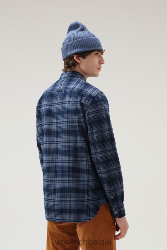 traditioneel flanellen geruit overhemd Woolrich Heren 8TTN0644 blauwe jacht kleding