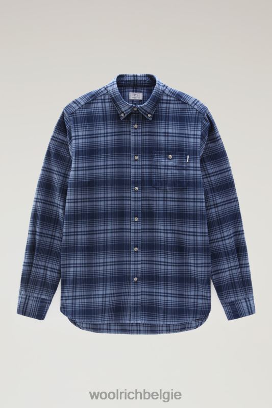 traditioneel flanellen geruit overhemd Woolrich Heren 8TTN0644 blauwe jacht kleding