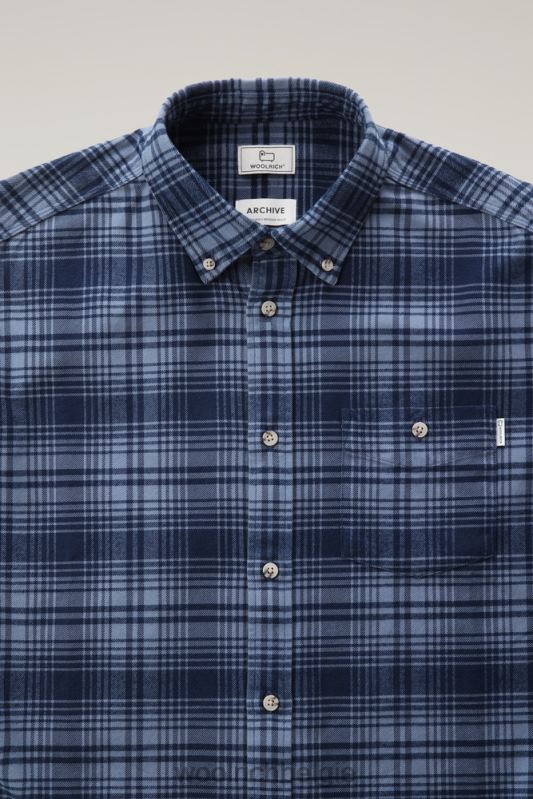 traditioneel flanellen geruit overhemd Woolrich Heren 8TTN0644 blauwe jacht kleding