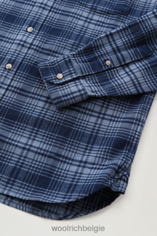 traditioneel flanellen geruit overhemd Woolrich Heren 8TTN0644 blauwe jacht kleding