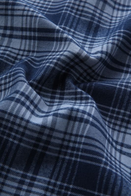 traditioneel flanellen geruit overhemd Woolrich Heren 8TTN0644 blauwe jacht kleding