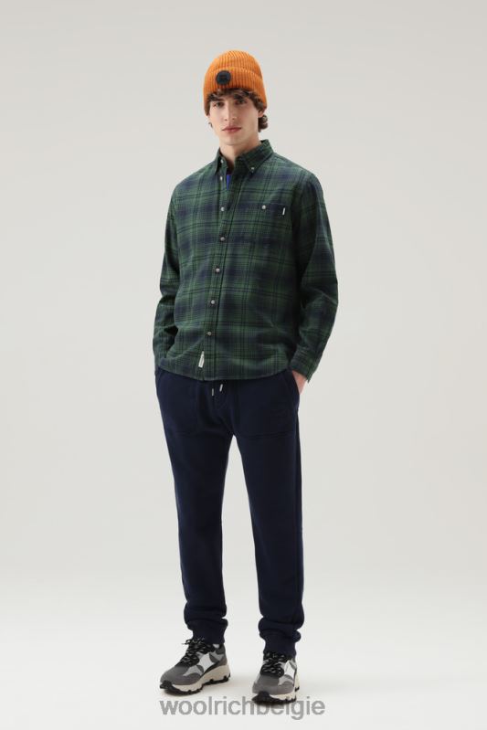 traditioneel flanellen geruit overhemd Woolrich Heren 8TTN0675 groene jacht kleding