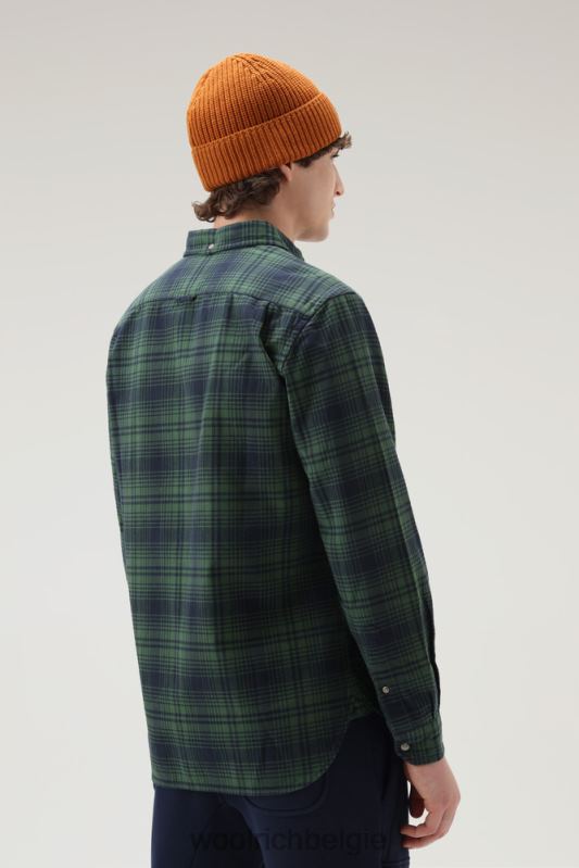 traditioneel flanellen geruit overhemd Woolrich Heren 8TTN0675 groene jacht kleding