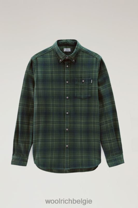 traditioneel flanellen geruit overhemd Woolrich Heren 8TTN0675 groene jacht kleding