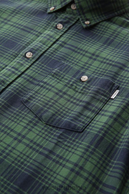 traditioneel flanellen geruit overhemd Woolrich Heren 8TTN0675 groene jacht kleding