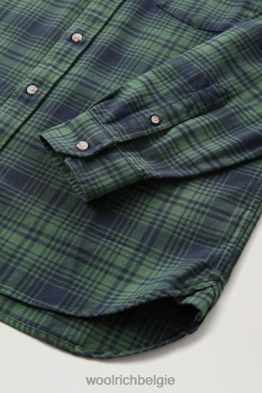 traditioneel flanellen geruit overhemd Woolrich Heren 8TTN0675 groene jacht kleding