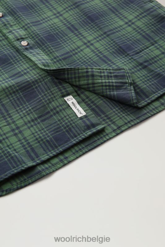 traditioneel flanellen geruit overhemd Woolrich Heren 8TTN0675 groene jacht kleding