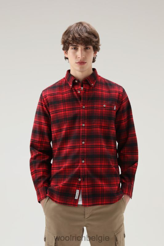 traditioneel flanellen geruit overhemd Woolrich Heren 8TTN0679 rode jacht kleding