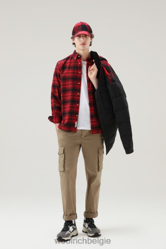 traditioneel flanellen geruit overhemd Woolrich Heren 8TTN0679 rode jacht kleding