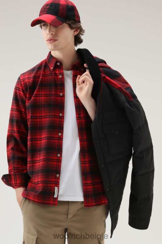 traditioneel flanellen geruit overhemd Woolrich Heren 8TTN0679 rode jacht kleding