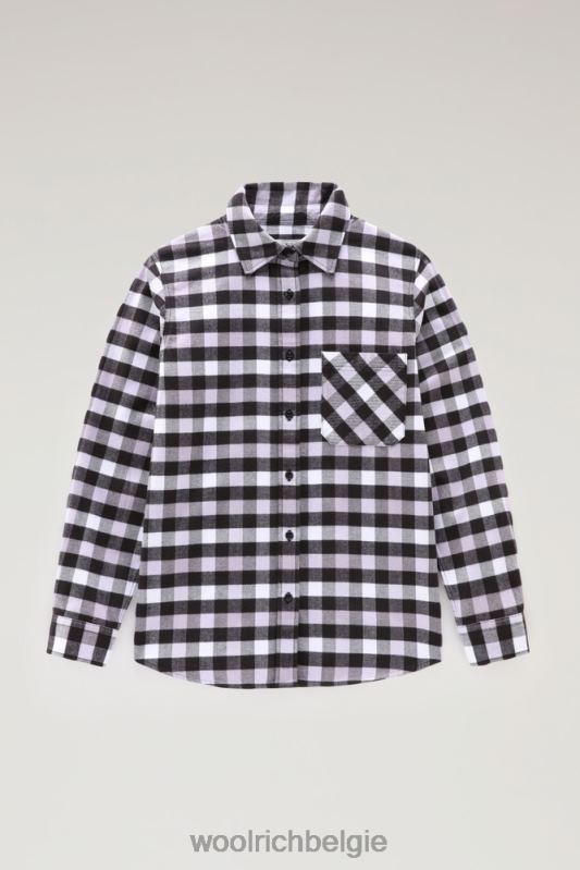 traditioneel geruit flanellen overhemd Woolrich vrouwen 8TTN0305 zwart lila buffel kleding