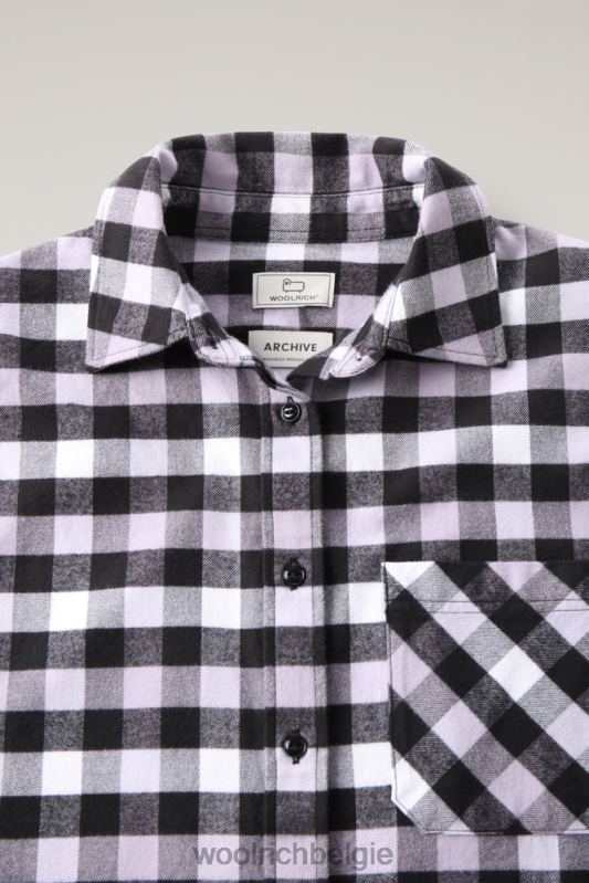 traditioneel geruit flanellen overhemd Woolrich vrouwen 8TTN0305 zwart lila buffel kleding