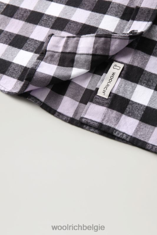 traditioneel geruit flanellen overhemd Woolrich vrouwen 8TTN0305 zwart lila buffel kleding