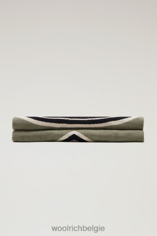 trailsdeken van puur katoen Woolrich unisex 8TTN083 donkergroen accessoires
