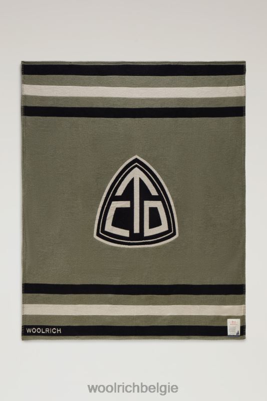 trailsdeken van puur katoen Woolrich unisex 8TTN083 donkergroen accessoires