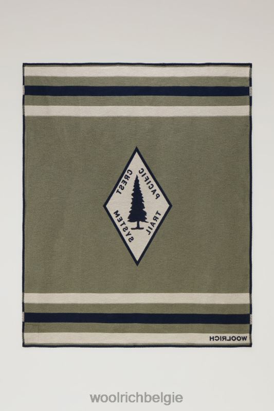 trailsdeken van puur katoen Woolrich unisex 8TTN087 Melton blauw accessoires