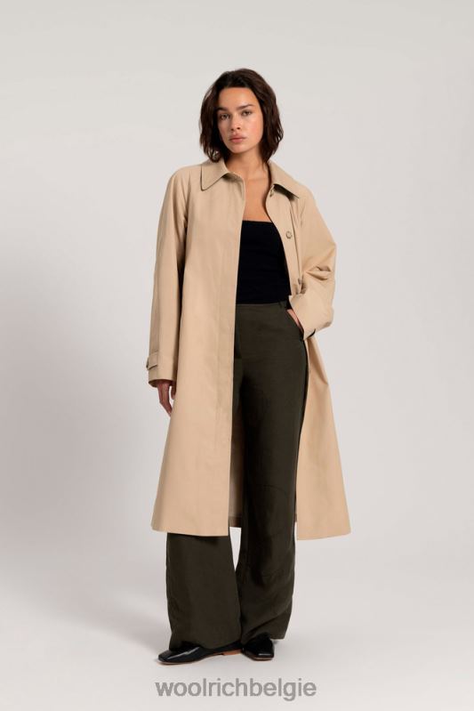 trenchcoat van zacht byrd-katoen met afneembare tas-danielle cathari Woolrich vrouwen 8TTN0147 strandzand kleding