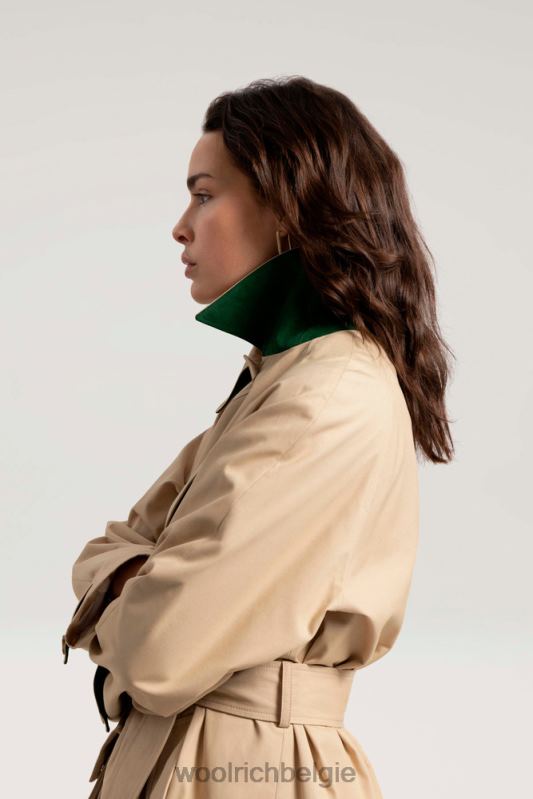 trenchcoat van zacht byrd-katoen met afneembare tas-danielle cathari Woolrich vrouwen 8TTN0147 strandzand kleding