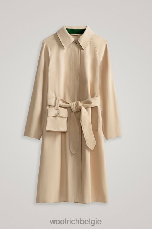 trenchcoat van zacht byrd-katoen met afneembare tas-danielle cathari Woolrich vrouwen 8TTN0147 strandzand kleding