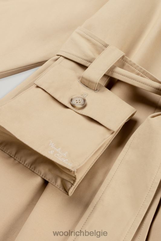 trenchcoat van zacht byrd-katoen met afneembare tas-danielle cathari Woolrich vrouwen 8TTN0147 strandzand kleding