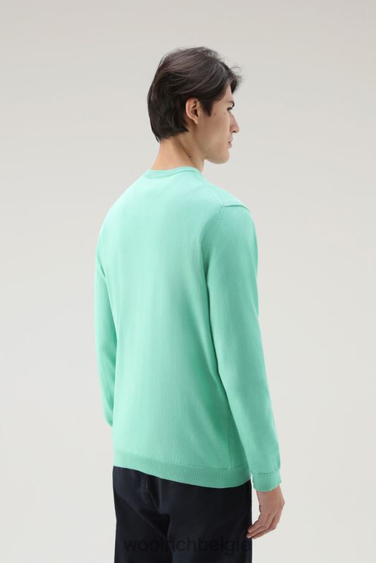 trui met ronde hals van puur katoen Woolrich Heren 8TTN0508 haven groen kleding