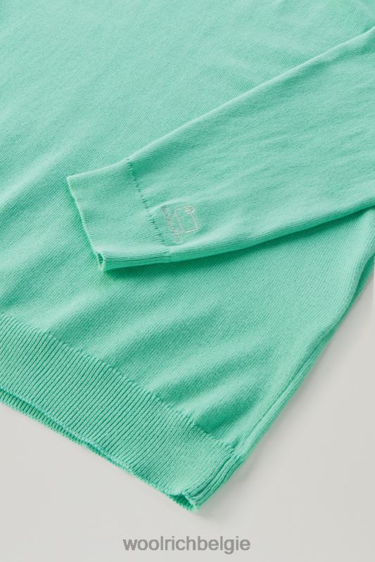 trui met ronde hals van puur katoen Woolrich Heren 8TTN0508 haven groen kleding