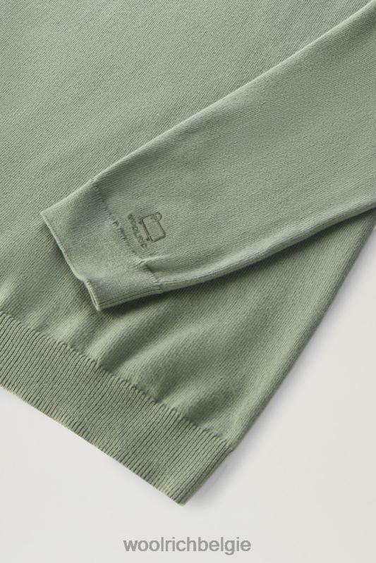 trui met ronde hals van puur katoen Woolrich Heren 8TTN0517 donkergroen kleding