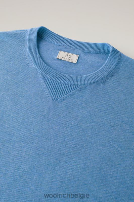 trui met ronde hals van puur katoen Woolrich Heren 8TTN0526 campanula melange kleding