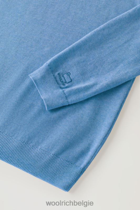 trui met ronde hals van puur katoen Woolrich Heren 8TTN0526 campanula melange kleding