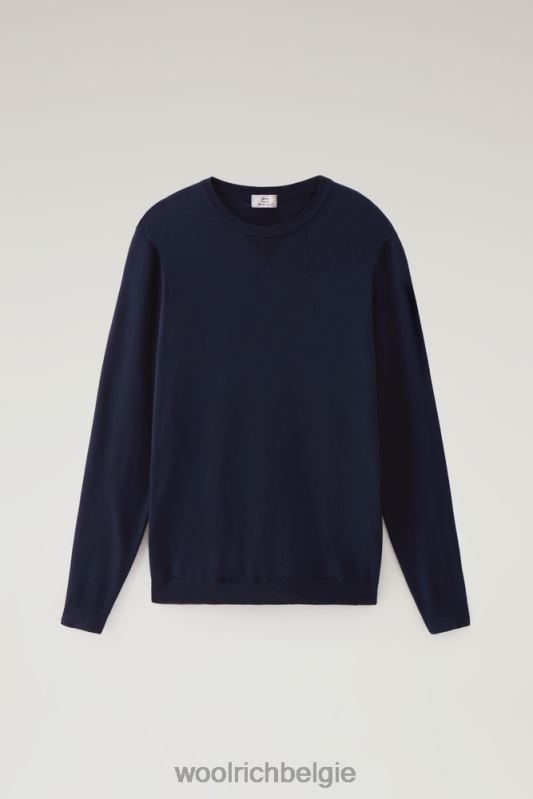 trui met ronde hals van puur katoen Woolrich Heren 8TTN0588 donker marine kleding