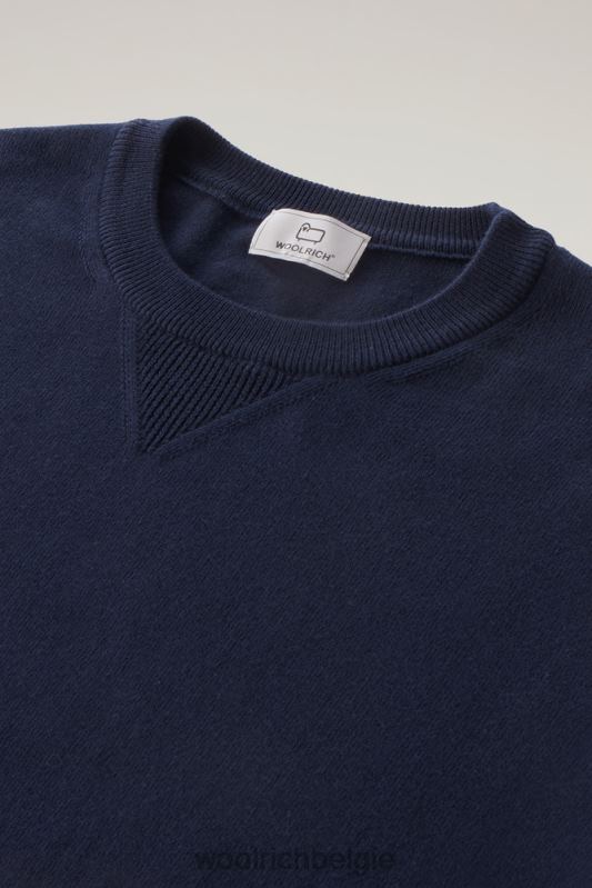 trui met ronde hals van puur katoen Woolrich Heren 8TTN0588 donker marine kleding