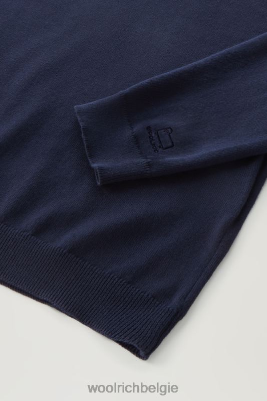 trui met ronde hals van puur katoen Woolrich Heren 8TTN0588 donker marine kleding