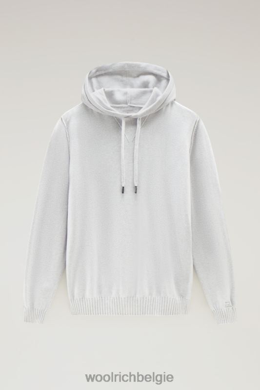 trui van puur katoen met capuchon Woolrich Heren 8TTN0393 grijs gemêleerd kleding