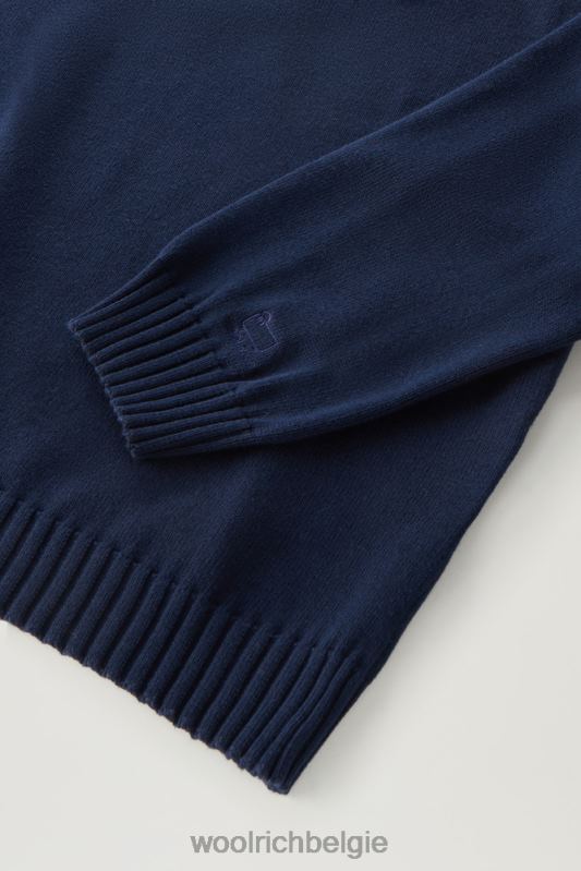 trui van puur katoen met capuchon Woolrich Heren 8TTN0598 donker marine kleding