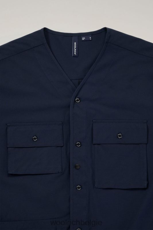vest met hoge ventilatie van stretch ripstop Woolrich Heren 8TTN0414 marine kleding