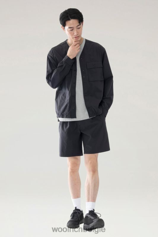 vest met hoge ventilatie van stretch ripstop Woolrich Heren 8TTN0578 zwart kleding