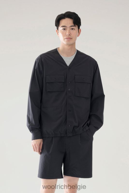 vest met hoge ventilatie van stretch ripstop Woolrich Heren 8TTN0578 zwart kleding