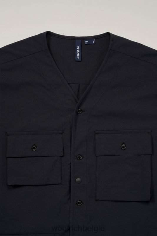 vest met hoge ventilatie van stretch ripstop Woolrich Heren 8TTN0578 zwart kleding