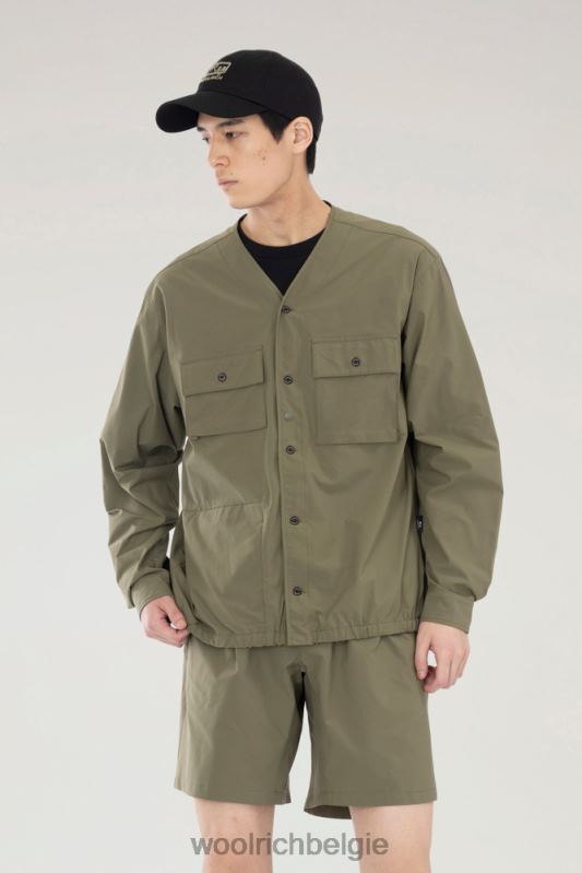 vest met hoge ventilatie van stretch ripstop Woolrich Heren 8TTN0613 olijf kleding