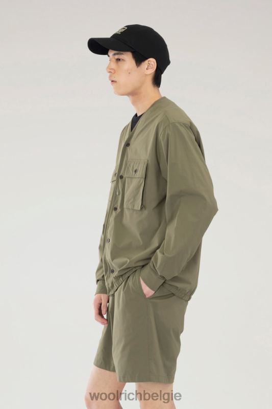 vest met hoge ventilatie van stretch ripstop Woolrich Heren 8TTN0613 olijf kleding