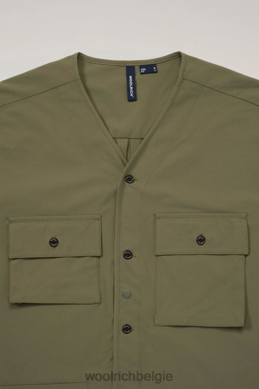 vest met hoge ventilatie van stretch ripstop Woolrich Heren 8TTN0613 olijf kleding