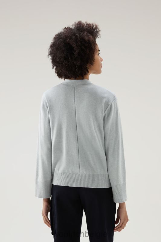 vest van een katoen-kasjmiermix Woolrich vrouwen 8TTN0109 grijs gemêleerd kleding