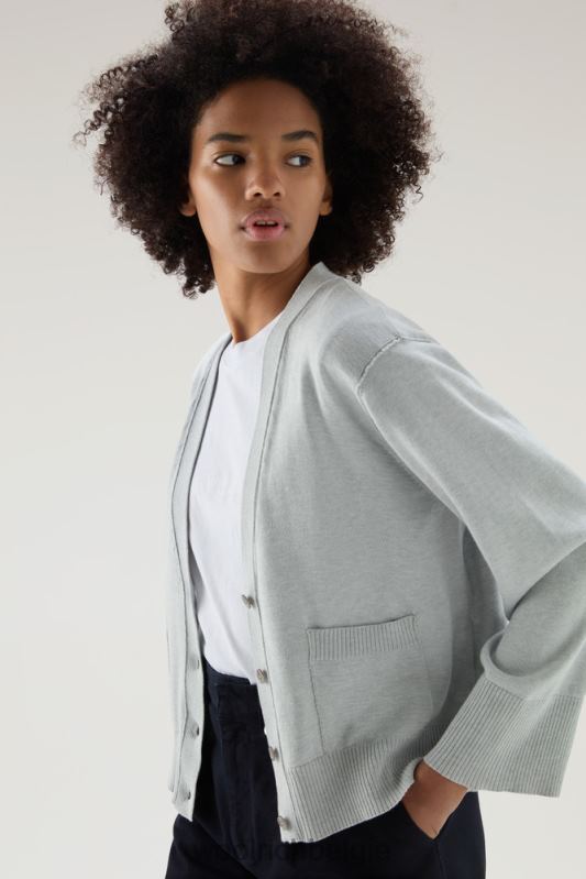 vest van een katoen-kasjmiermix Woolrich vrouwen 8TTN0109 grijs gemêleerd kleding